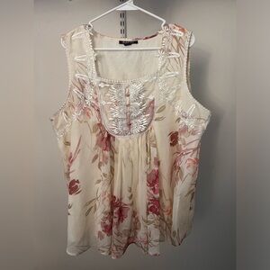 Women's White and Pink Blouse